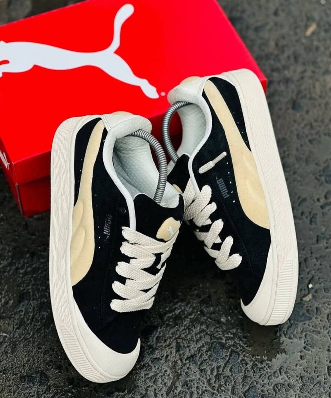 PUMA XL SUEDE CRUSH BLACK WHITE