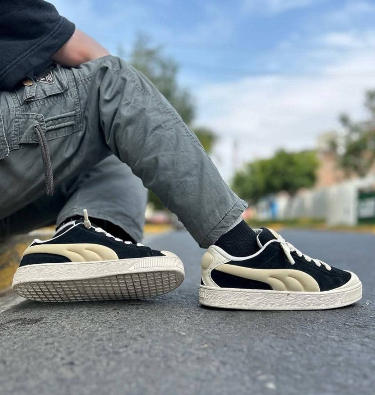 PUMA XL SUEDE CRUSH BLACK WHITE