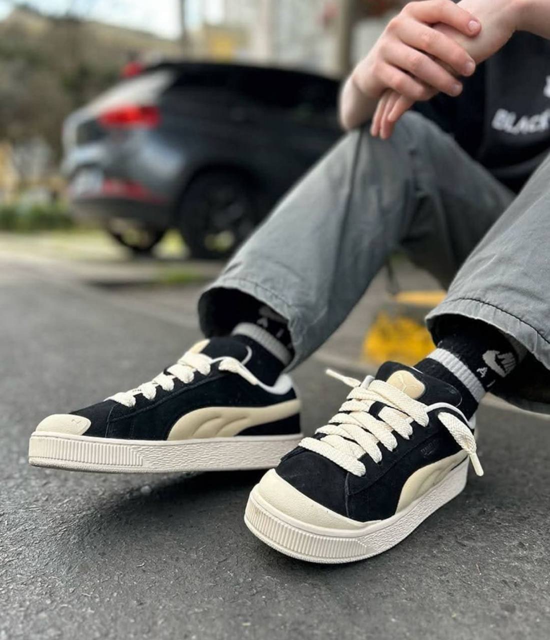 PUMA XL SUEDE CRUSH BLACK WHITE