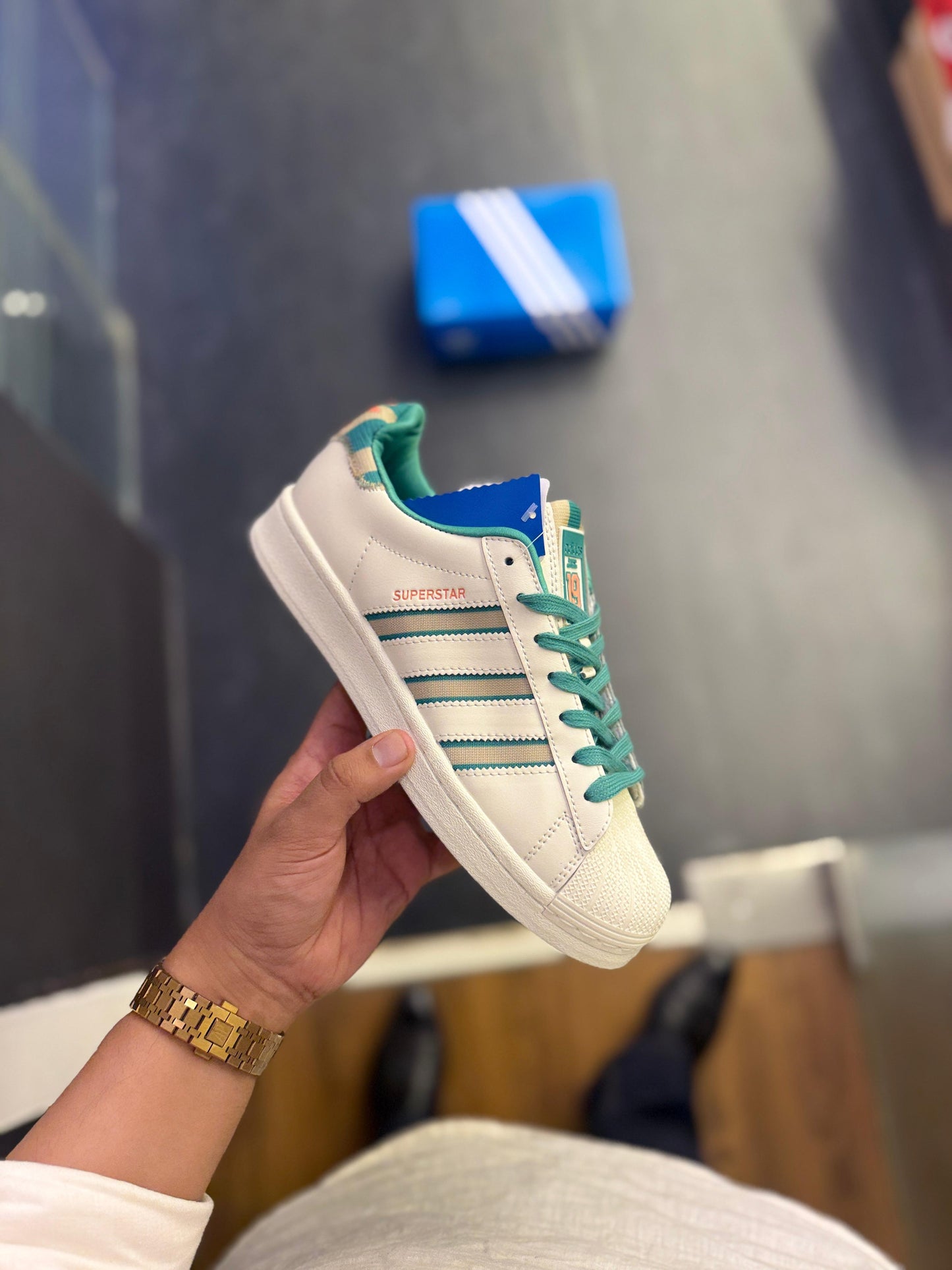 ADIDAS SUPERSTAR WHITE TEAL
