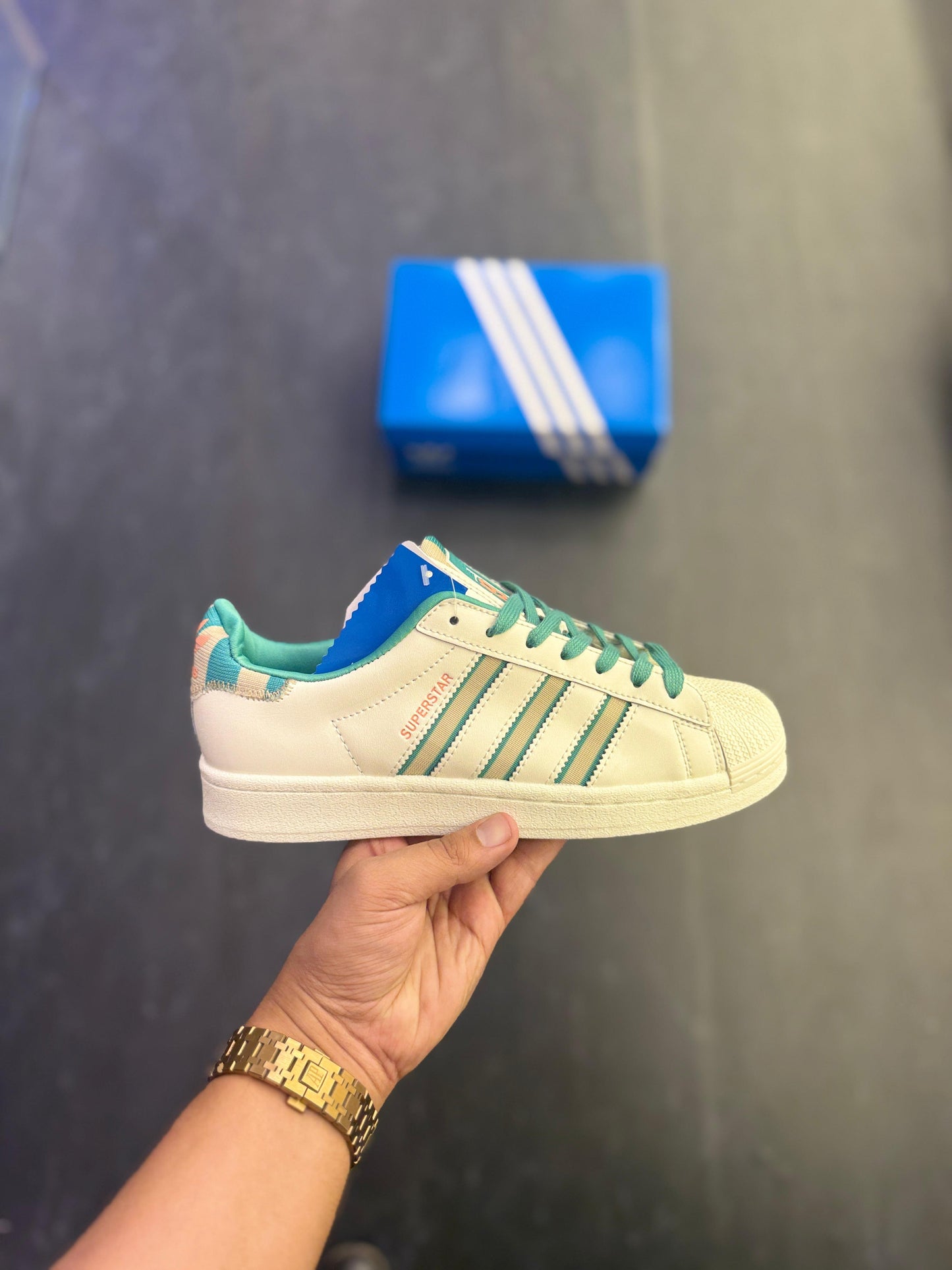 ADIDAS SUPERSTAR WHITE TEAL