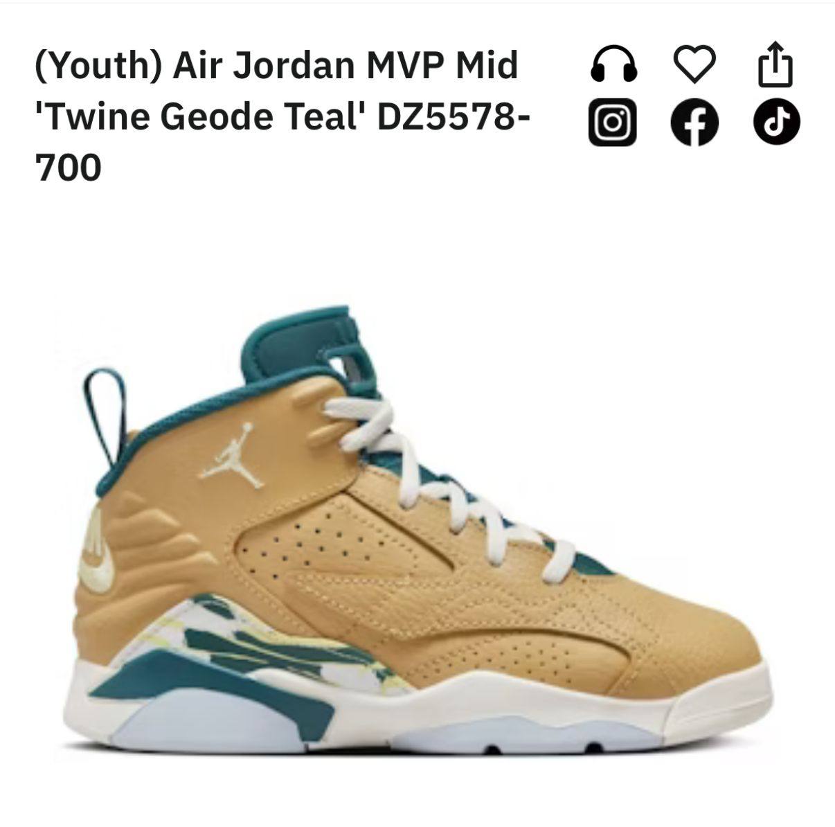 AIR JORDANS RETRO 6 JUMPMAN MVP TWIN TEAL